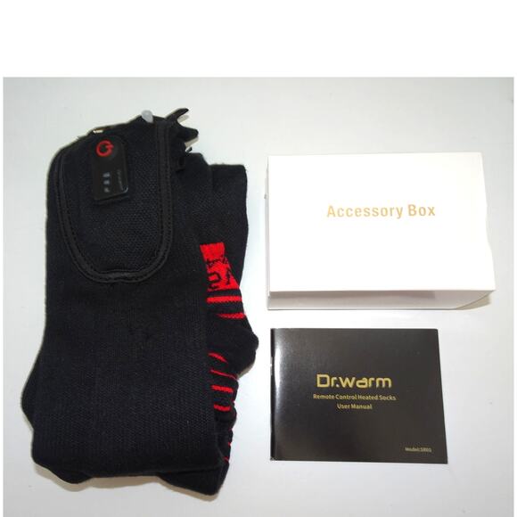 Dr. Warm Wireless Heated Socks, Black/Red, Large - Picture 2 of 10
